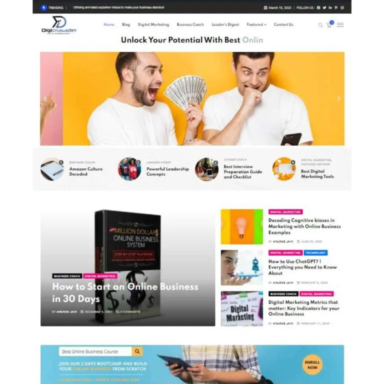 Digicrusader Website and Content Design
