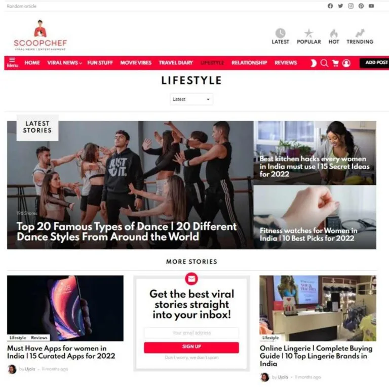 ScoopChef Entertainment Website Design Service