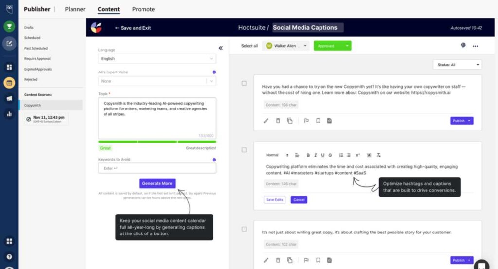 Copysmith AI platform creating compelling content for e-commerce and marketing needs