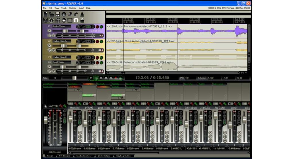 Reaper digital audio workstation (DAW) for professional podcast recording and editing