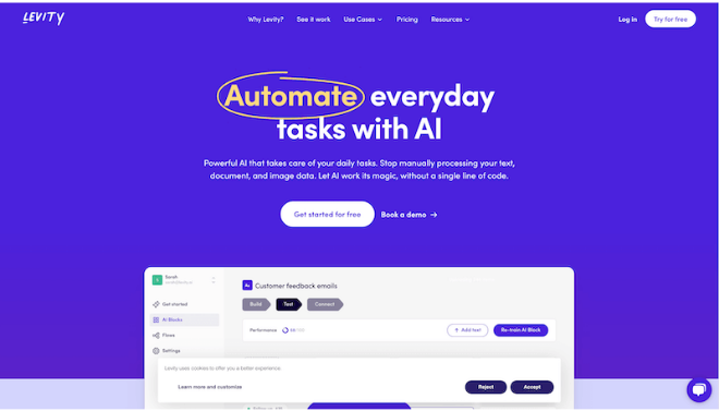 Tool – Levity AI Tagline – AI-Powered Workflow Automation & Task Management