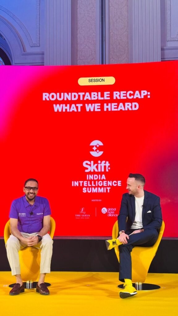 Anurag Jain on stage at Skift India Intelligence Summit